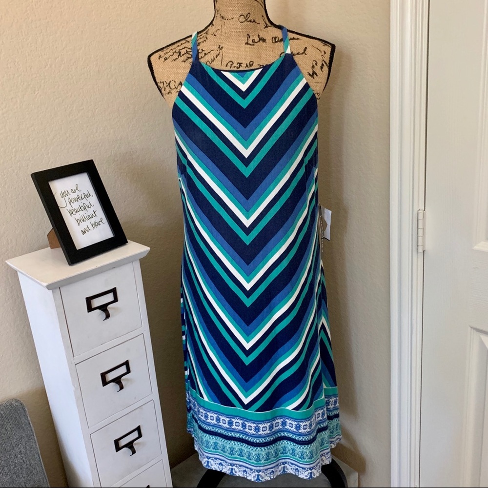 LUXOLOGY : Blues Halter Sundress